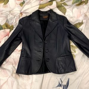 Danier Navy Leather Jacket